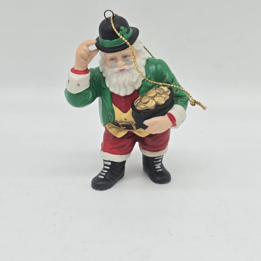 Vintage Danbury Mint Santa Around the World Christmas Tree Ornament-Ireland EUC